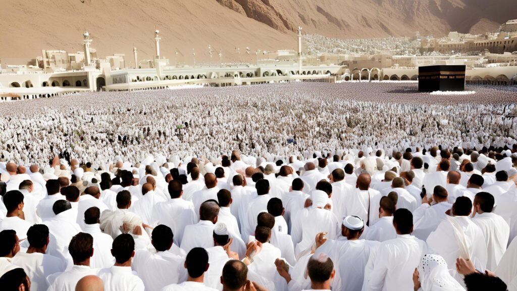 A view of pilgrims in Mina