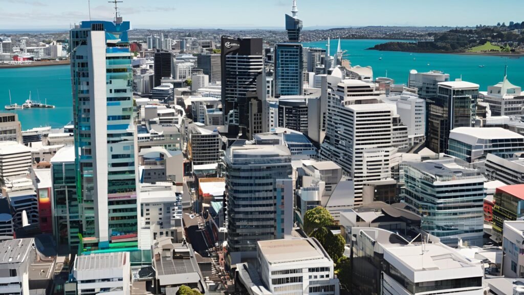 A bustling cityscape of Auckland