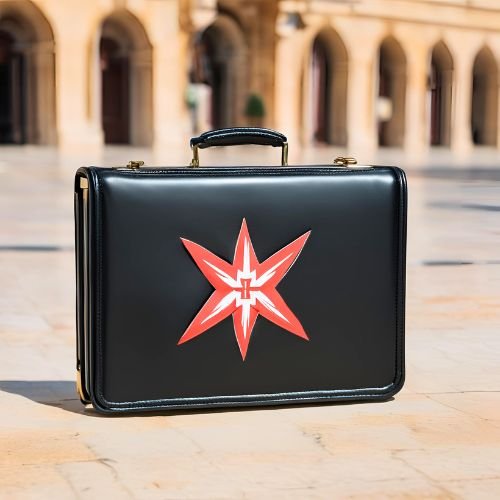 The Maltese cross integrated with a briefcase